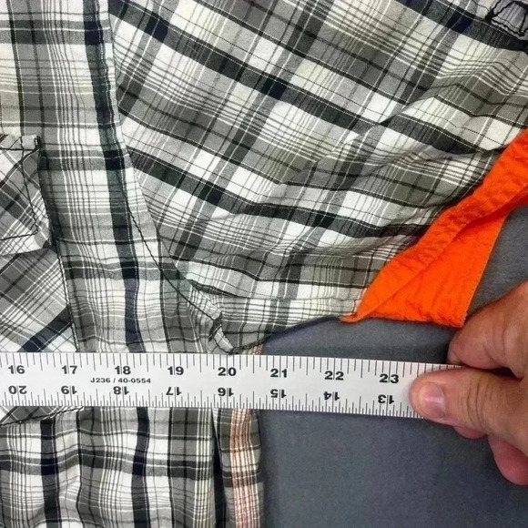 Polaris Rzr Sand Dunes Button down Shirt Mens L plaid Orange RZR sxs comfy 0734 - Picture 4 of 7